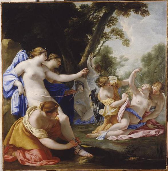 Diane descubriendo el embarazo de Calisto - Eustache Le Sueur