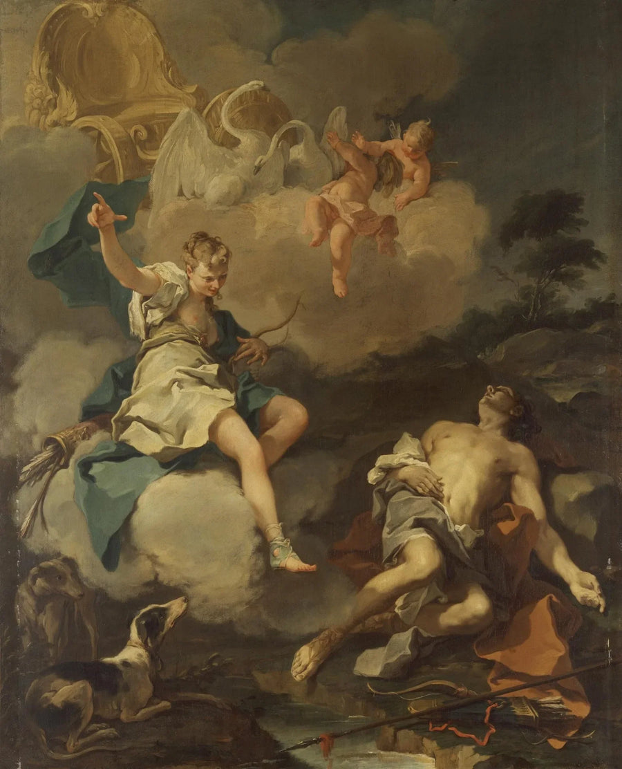 Diane y Endimión - Giovanni Battista Pittoni