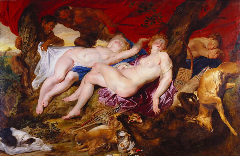 Diane y sus ninfas espiadas por los sátiros - Peter Paul Rubens