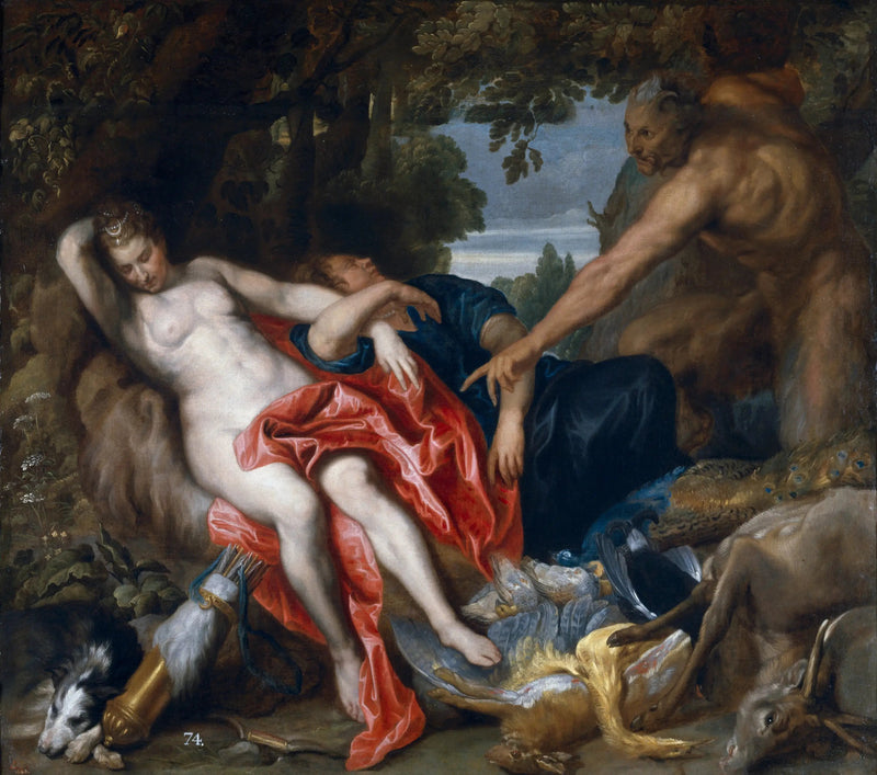 Diane y una ninfa sorprendida por un sátiro - Antoine van Dyck
