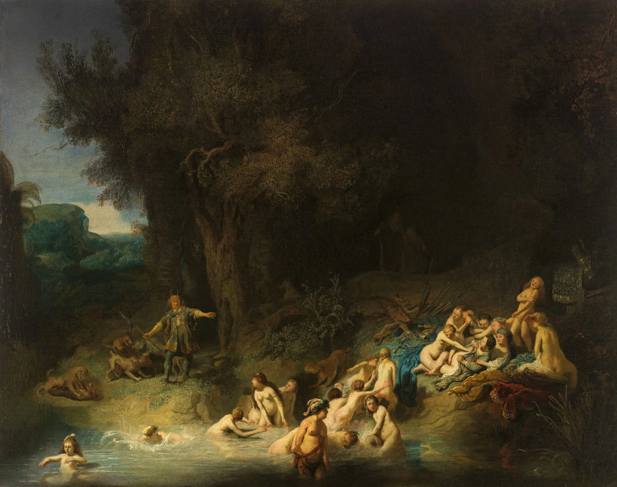 Diana y sus ninfas sorprendidas en el baño por Acteón - Rembrandt