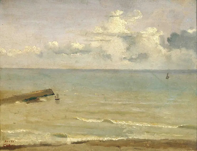 Dieppe, el extremo del muelle y el mar - Jean-Baptiste Camille Corot