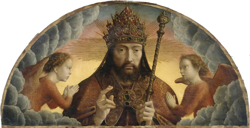 Dios Padre bendiciendo entre dos ángeles - Gérard David