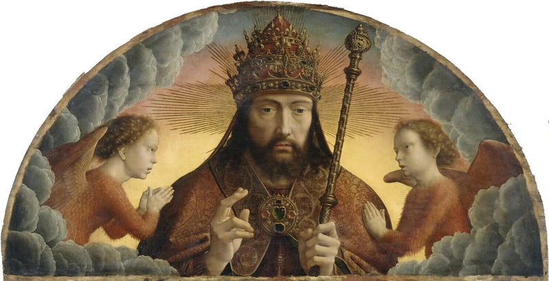Dios Padre bendiciendo entre dos ángeles - Gérard David
