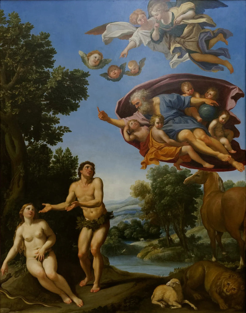 Dios reprimiendo a Adán y Eva - Domenichino