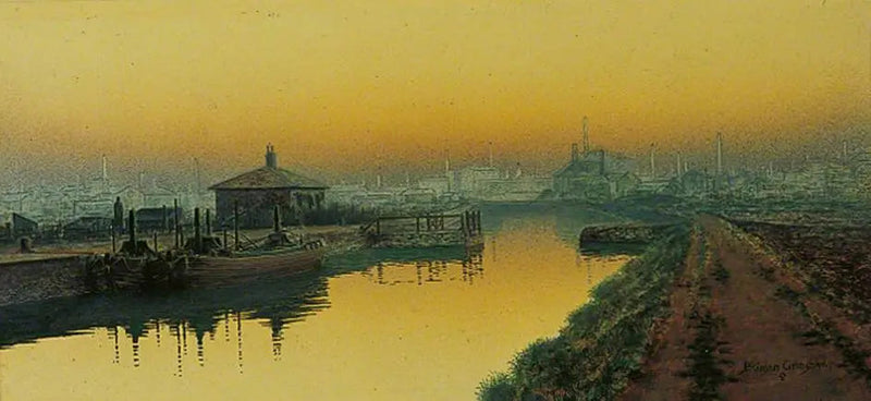 Domingo por la noche, Knostrop Cut, Leeds - John Atkinson Grimshaw