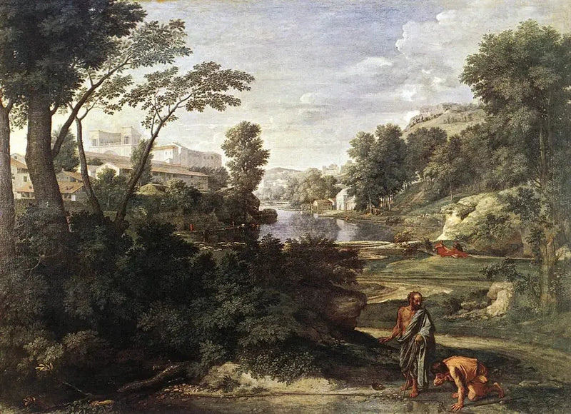 Diógenes arrojando su cuenco - Nicolas Poussin