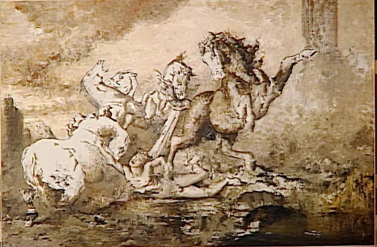 Diomedes devorado por sus caballos - Gustave Moreau