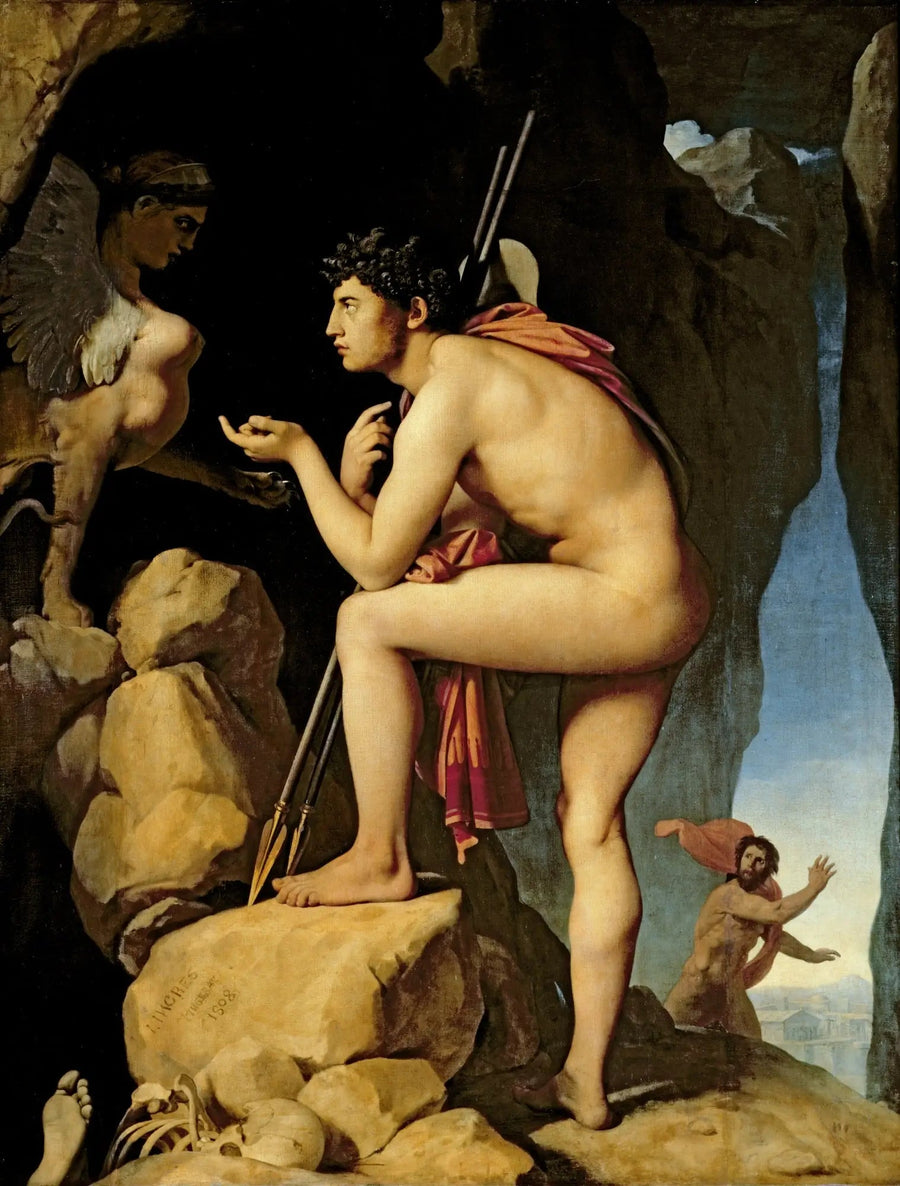Edipo explica la enigma de la esfinge - Jean-Auguste-Dominique Ingres