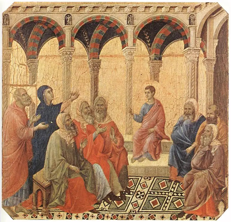 Disputa con los médicos - Duccio di Buoninsegna