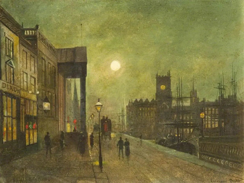 Muros de Liverpool (panel 3 de 5) - John Atkinson Grimshaw