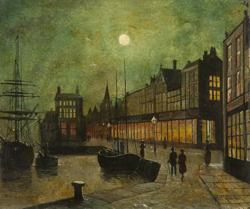 Muros de Liverpool (panel 5 de 5) - John Atkinson Grimshaw