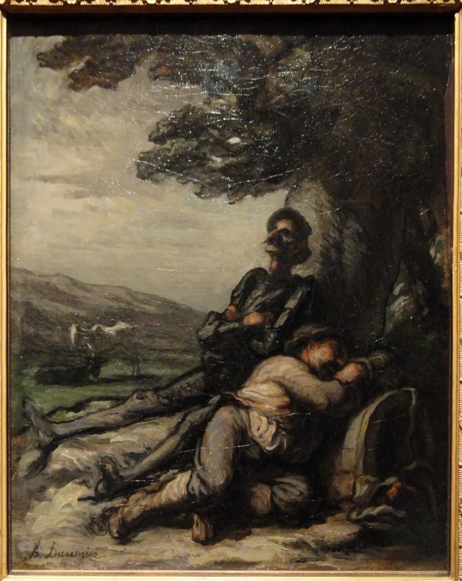 Don Quijote y Sancho Panza descansando bajo un árbol - Honoré Daumier