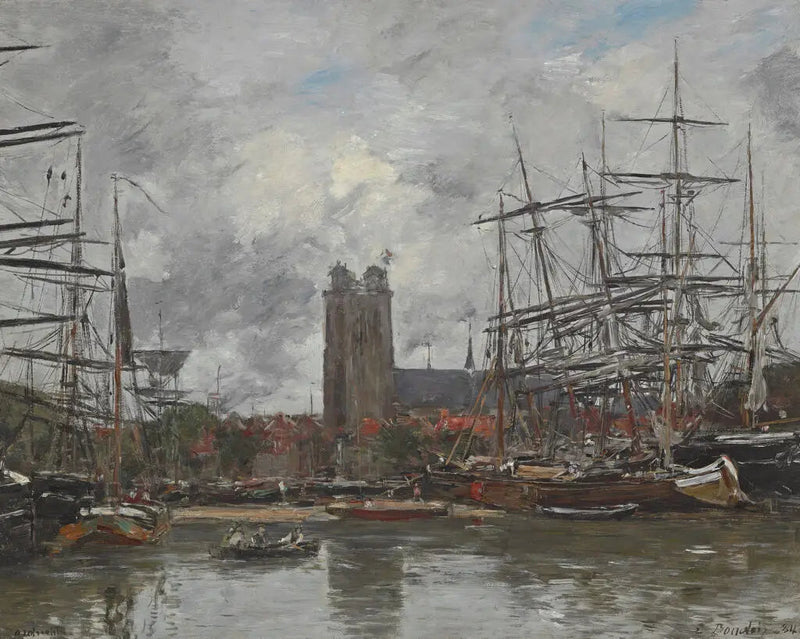 Dordrecht - Vista del puerto - Eugène Boudin