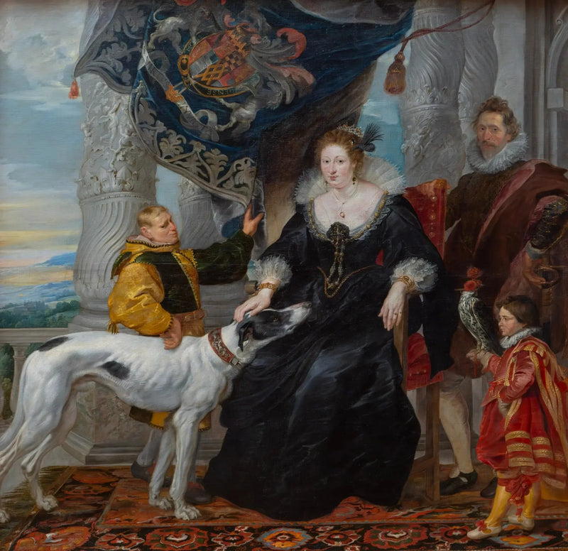 Doble retrato de Alethea Talbot (1585-1654), condesa de Arundel y de Sir Dudley Carleton (1573-1632), con dos sirvientes - Peter Paul Rubens