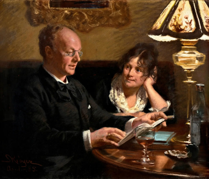 Doble retrato del actor real Emil Poulsen (1842-1911) y su esposa Anna, nacida Næser (1849-1934) - Peder Severin Krøyer