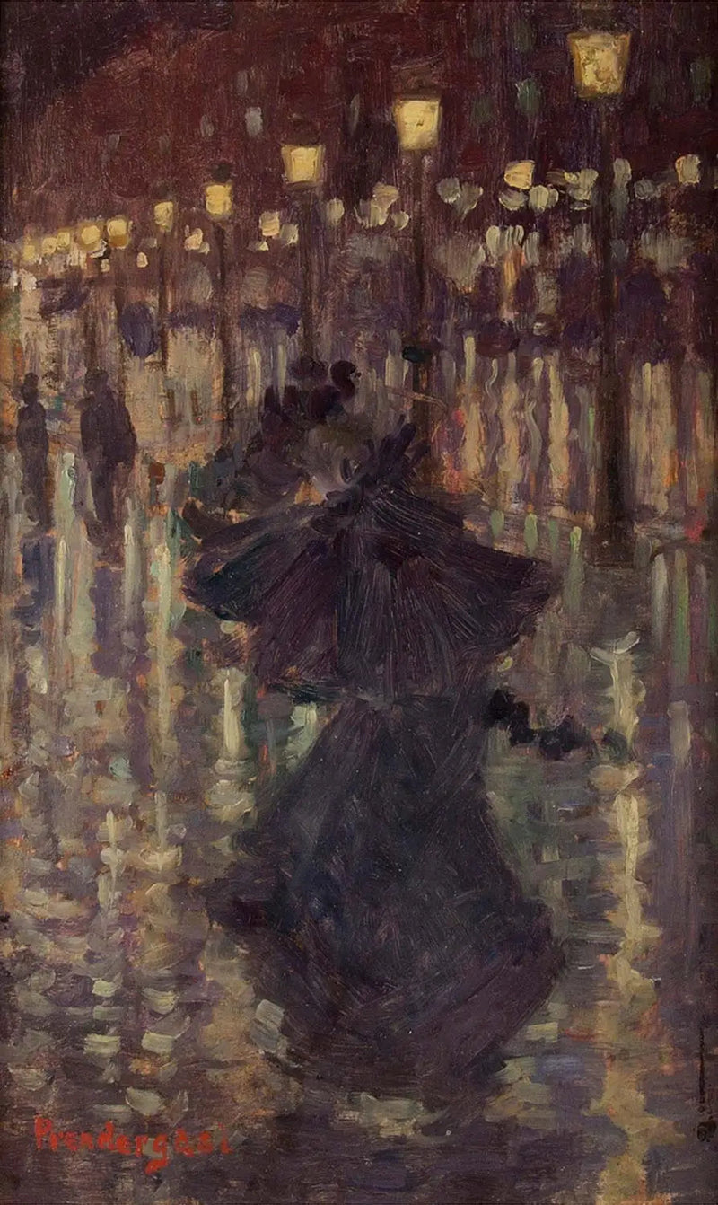 Ducha de la noche, París - Maurice Prendergast