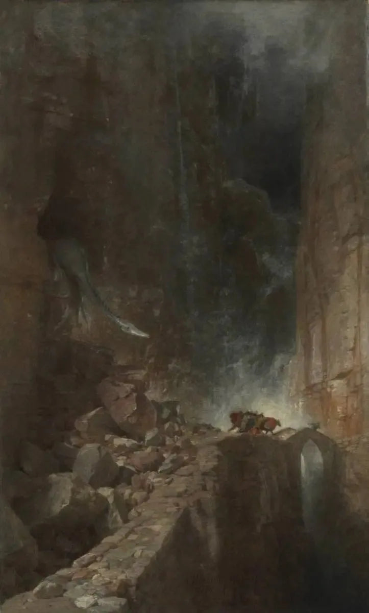 Dragón en una garganta rocosa - Arnold Böcklin