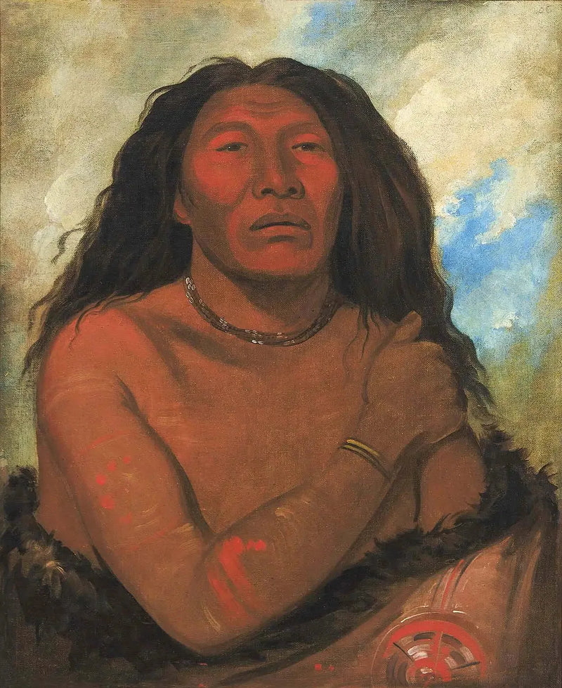Duhk-gits-o-ó-see, Nuestro Rojo, un guerrero distinguido - George Catlin