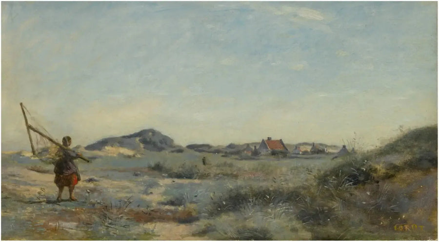 Dunkerque. Una pescadora de camarones - Jean-Baptiste Camille Corot