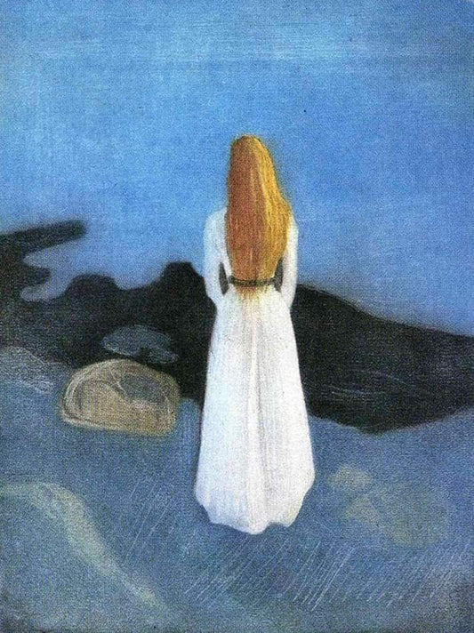 Jeune femme sur le rivage - Edvard Munch - Reproductions de tableaux et peintures haut de gamme