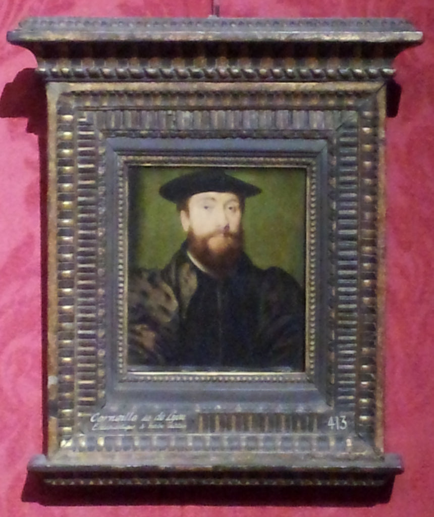 Ecclésiastique à barbe châtain, robe noire, barrette noire - Corneille de Lyon image 1 reproduction d’œuvre d’art à l’huile