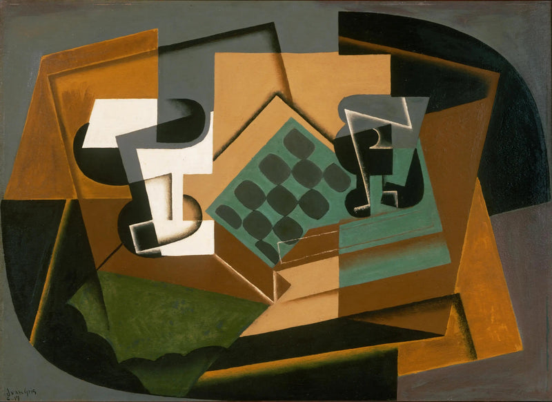 Ajedrez, vidrio y plato - Juan Gris