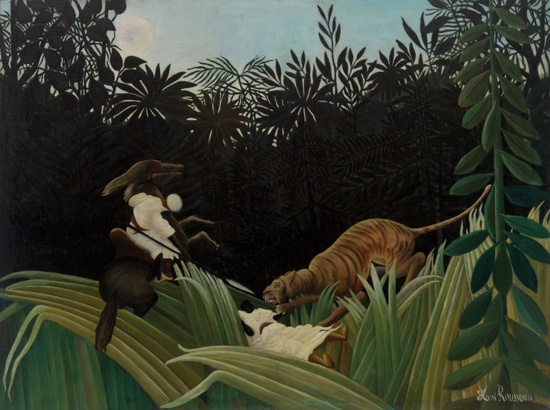 Exploradores atacados por un tigre - Henri Rousseau