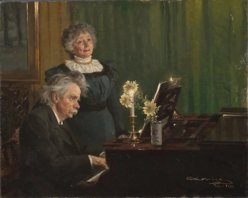 Edvard Grieg acompañando a su esposa - Peder Severin Krøyer