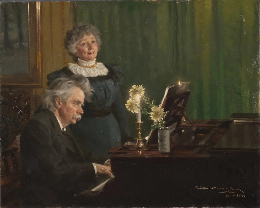 Edvard Grieg acompañando a su esposa - Peder Severin Krøyer