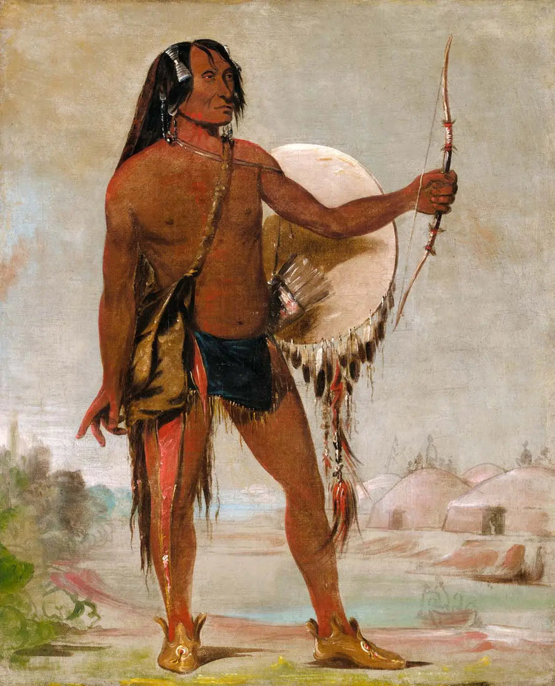 E'e-a-chín-che-a, Trueno Rojo, hijo del mocasín negro - George Catlin