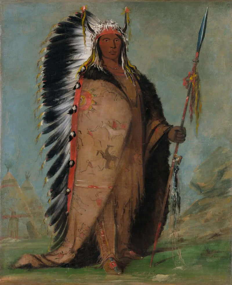 Ee-áh-sá-pa, Black Rock, un chef con dos hervidores - George Catlin