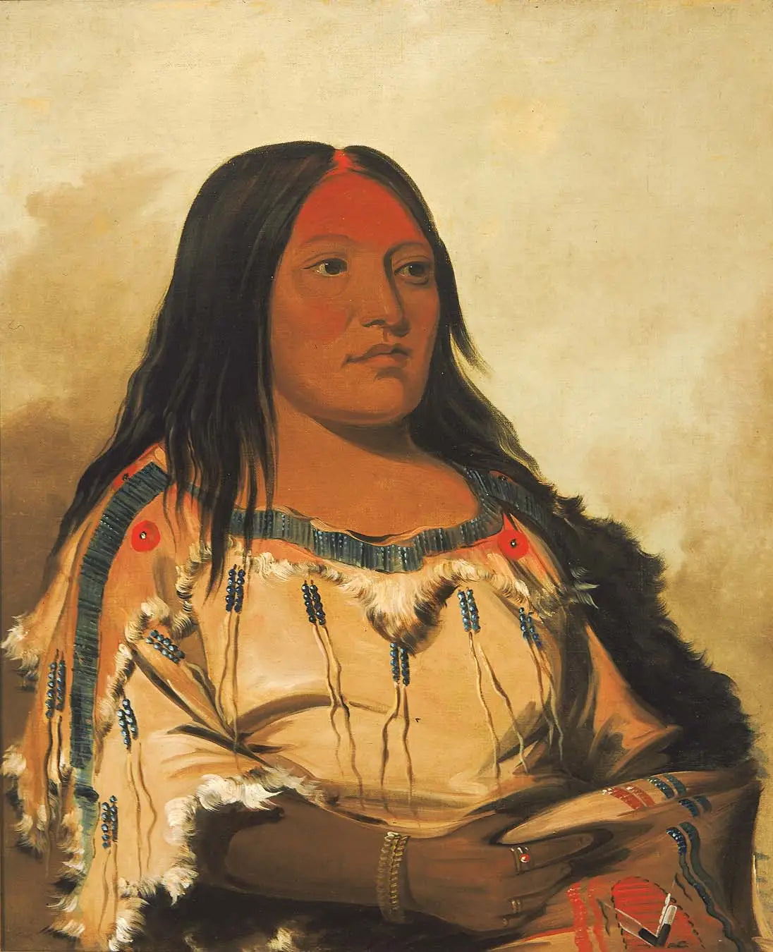 Eeh-nís-kim Pierre de Cristal Épouse du Chef - George Catlin - Alpha Reproduction