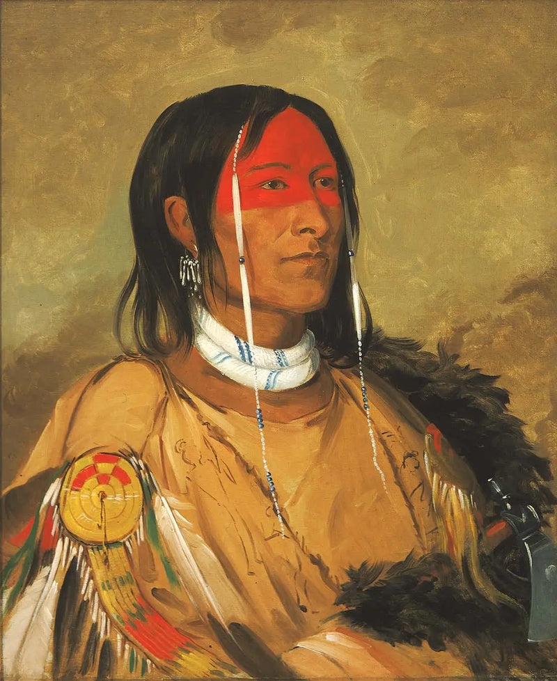 Eeh-tow-wées-ka-zeit, Aquel que tiene los ojos detrás de él (también conocido como Brazo roto), un valiente eminente - George Catlin