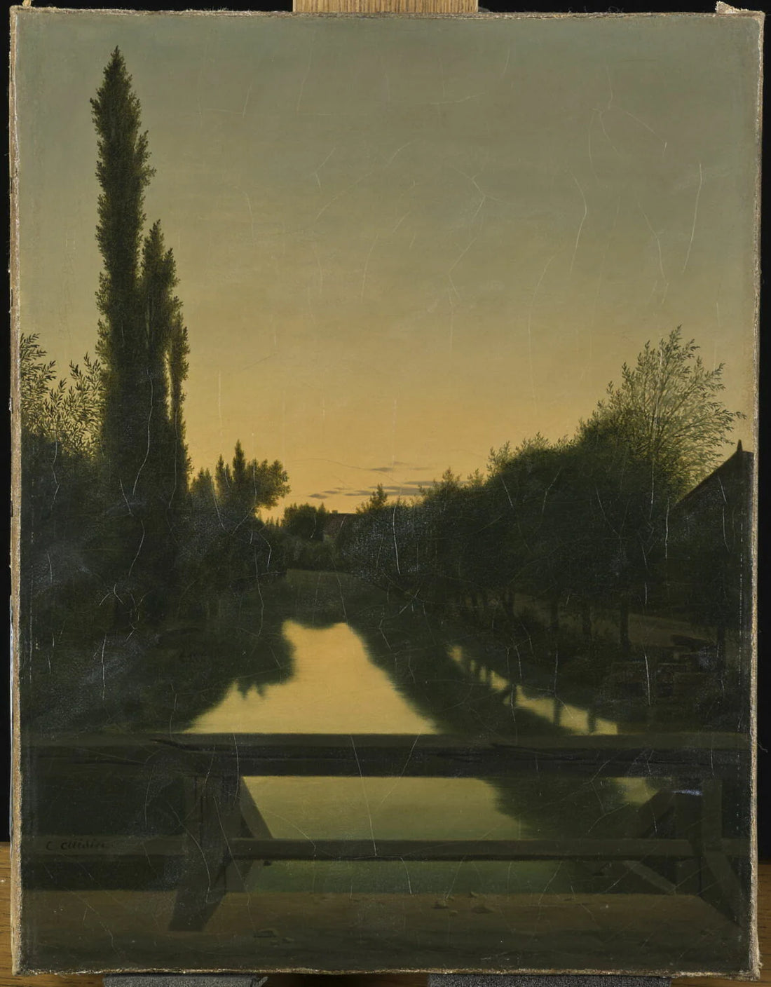 Effet de crépuscule, environs de Troyes. La Chaussée de Vouldy - Charles Émile Cuisin