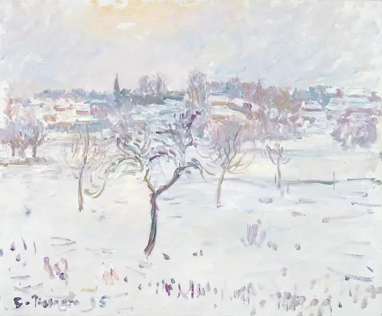 Efecto de nieve en Éragny, con un manzano - Camille Pissarro