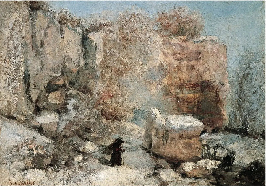Efecto de nieve en una cantera - Gustave Courbet