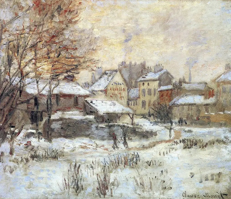 Efecto de nieve, sol poniente - Claude Monet