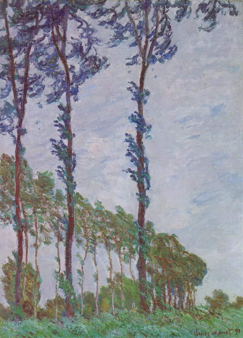Efecto de viento, serie de los álamos - Claude Monet