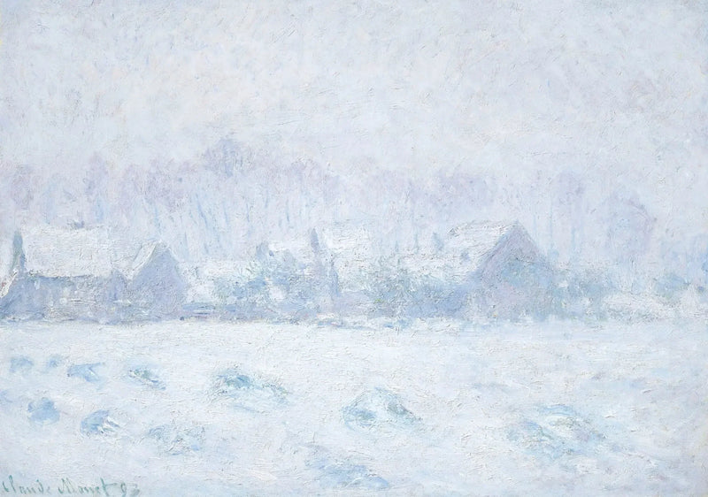 Efecto nieve en Giverny W1331 - Claude Monet