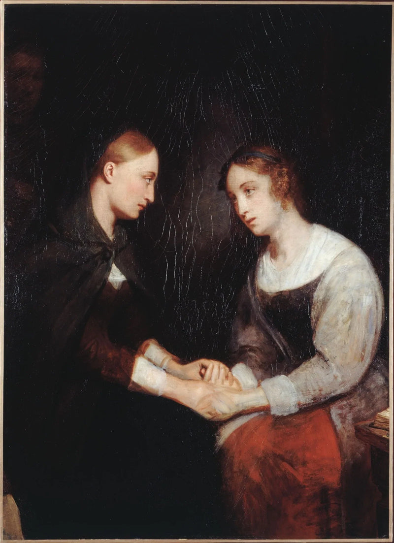 Effie y Janny Daens en la prisión de Edimburgo - Ary Scheffer