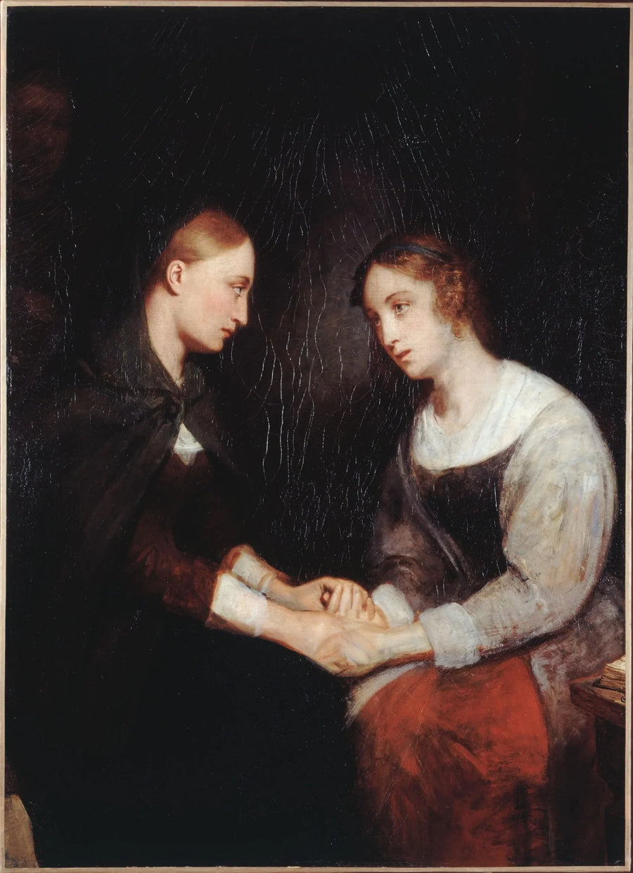 Effie y Janny Daens en la prisión de Edimburgo - Ary Scheffer