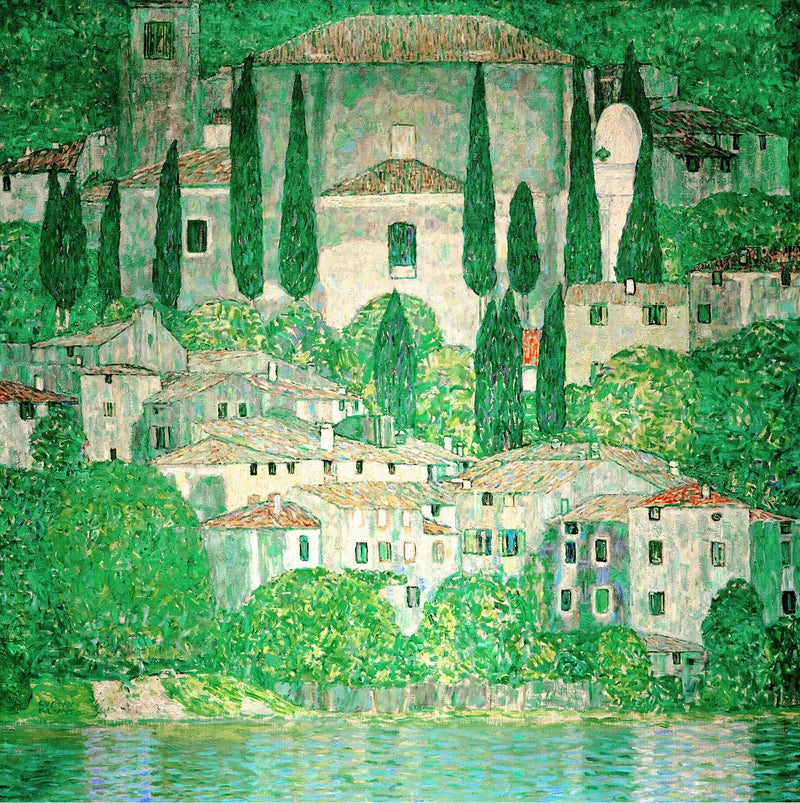 Iglesia en Cassone (paisaje con cipreses) - Gustav Klimt