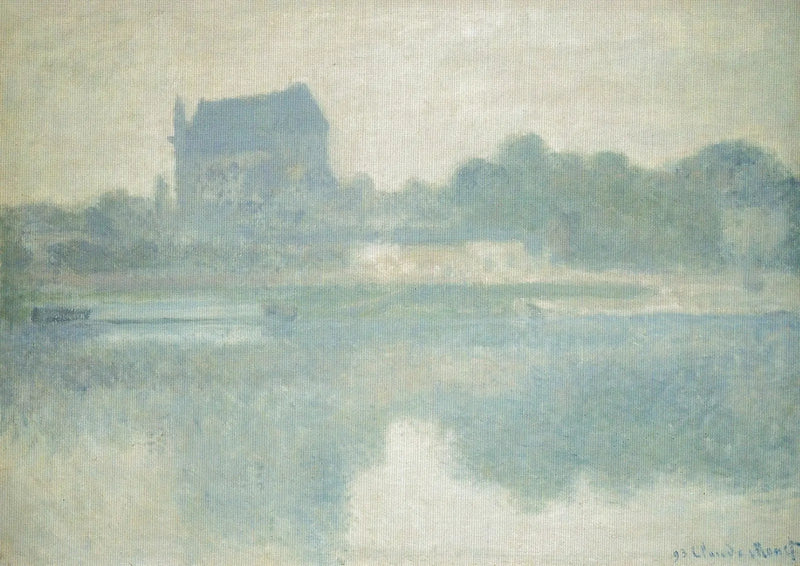 Iglesia de Vernon, Niebla - Claude Monet