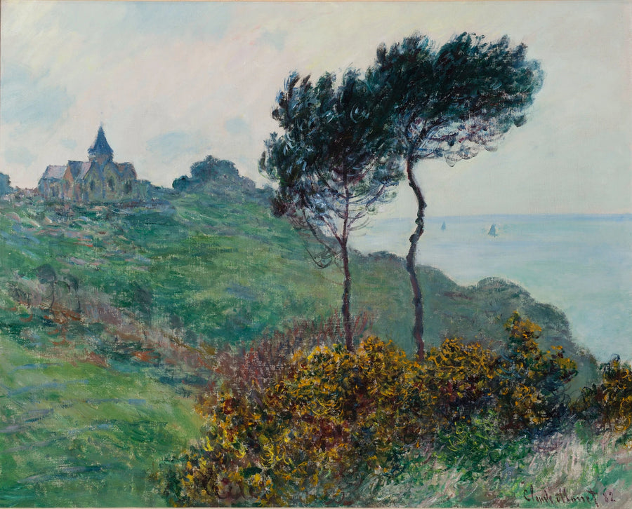 Iglesia de Varengeville, clima gris W725 - Claude Monet