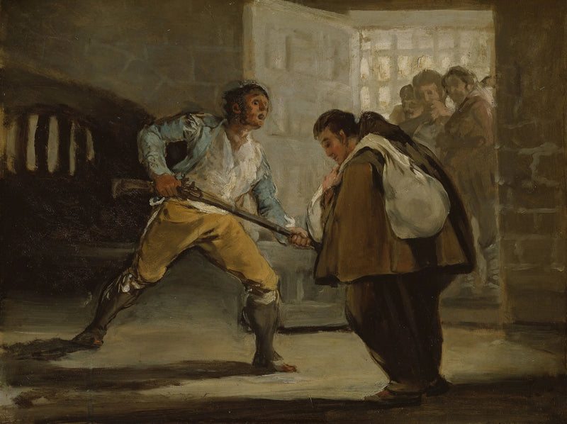 El Maragato amenaza al hermano Pedro de Zaldivia con su arma - Francisco de Goya