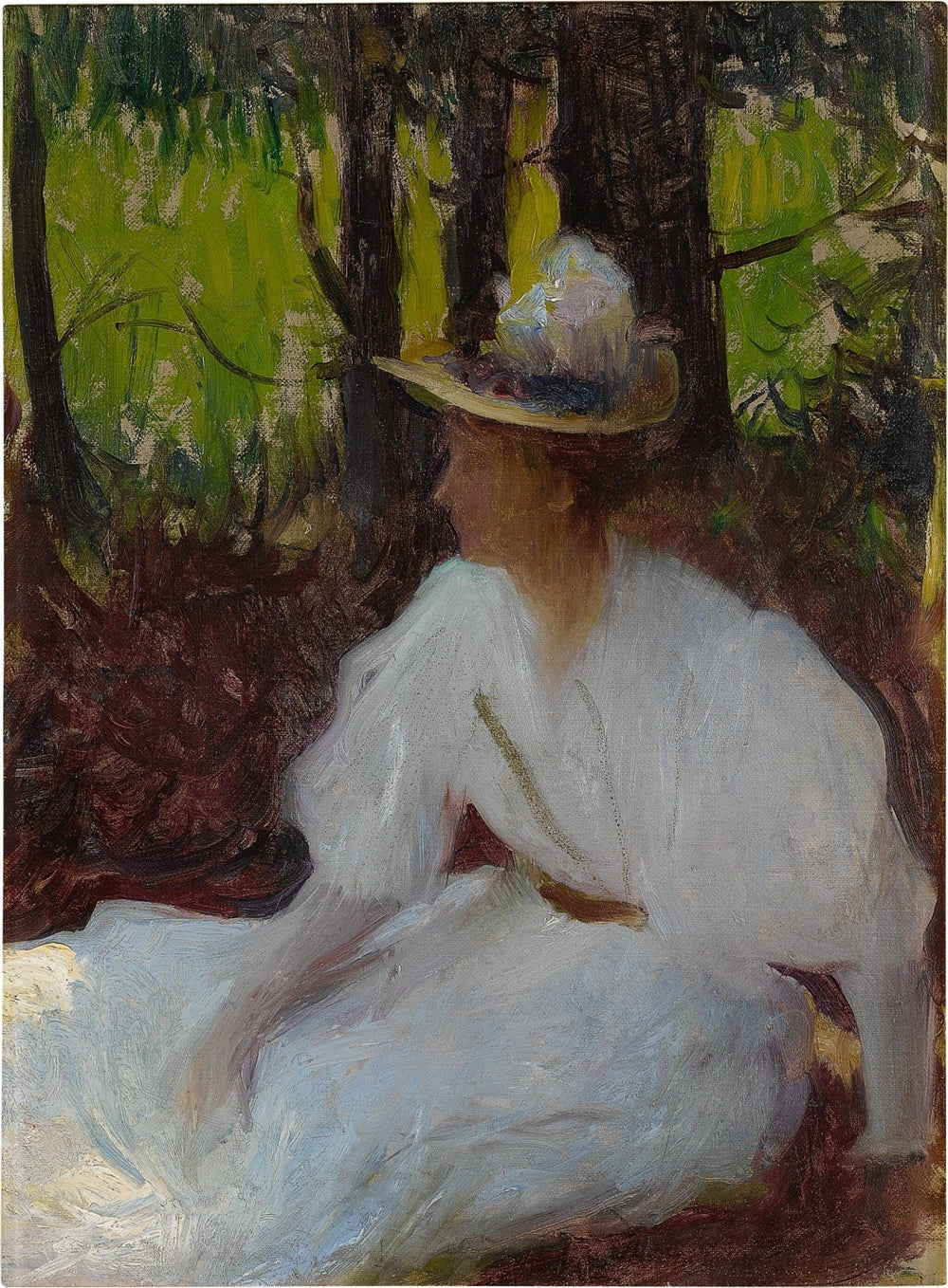 Ellen dans les bois - Frank Weston Benson image 1 tableau peint à l’huile sur toile