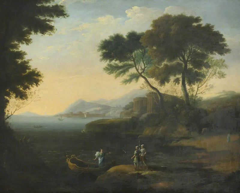 Embarque de Carlo y Ubaldo en la persecución de Rinaldo - Claude Lorrain