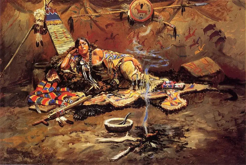 En espera y enojado - Charles Marion Russell