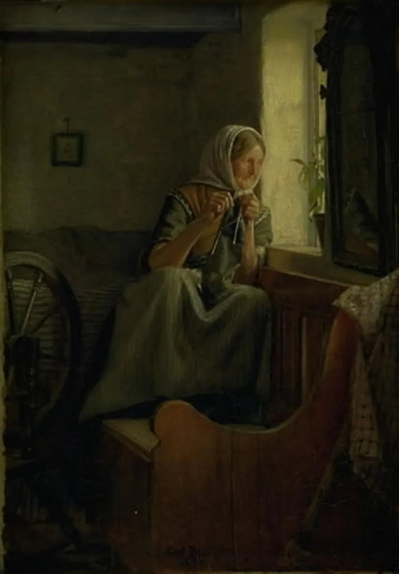 Una vieja campesina, vista desde una ventana - Carl Heinrich Bloch